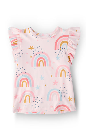 Over the Rainbow S/S Ruffle Tee-Mila & Rose ®