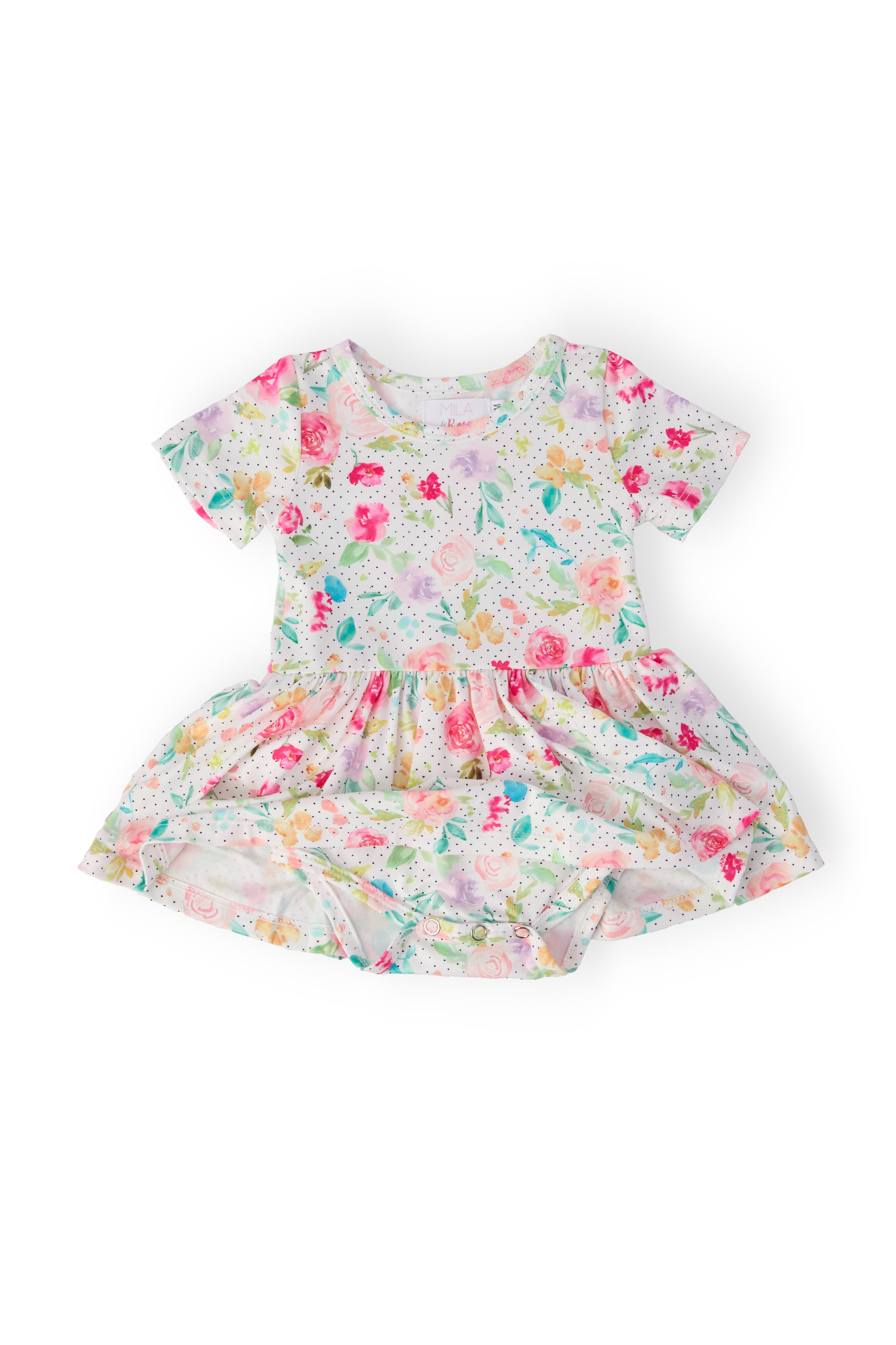 Painted Posies S/S Twirl Bodysuit-Mila & Rose ®