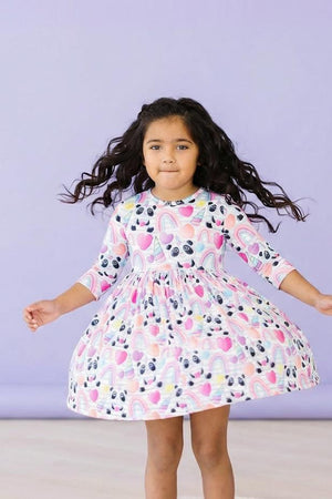 Peace, Love & Pandacorns 3/4 Sleeve Pocket Twirl Dress-Mila & Rose ®