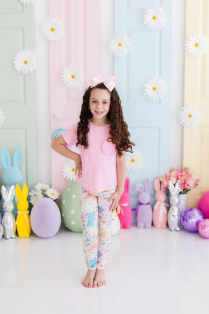 Pastel Floral Bunnies Leggings-Mila & Rose ®