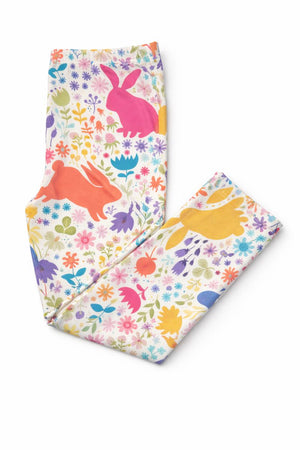 Pastel Floral Bunnies Leggings-Mila & Rose ®