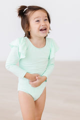 SALE Pastel Green L/S Flutter Sleeve Leotard-Mila & Rose ®