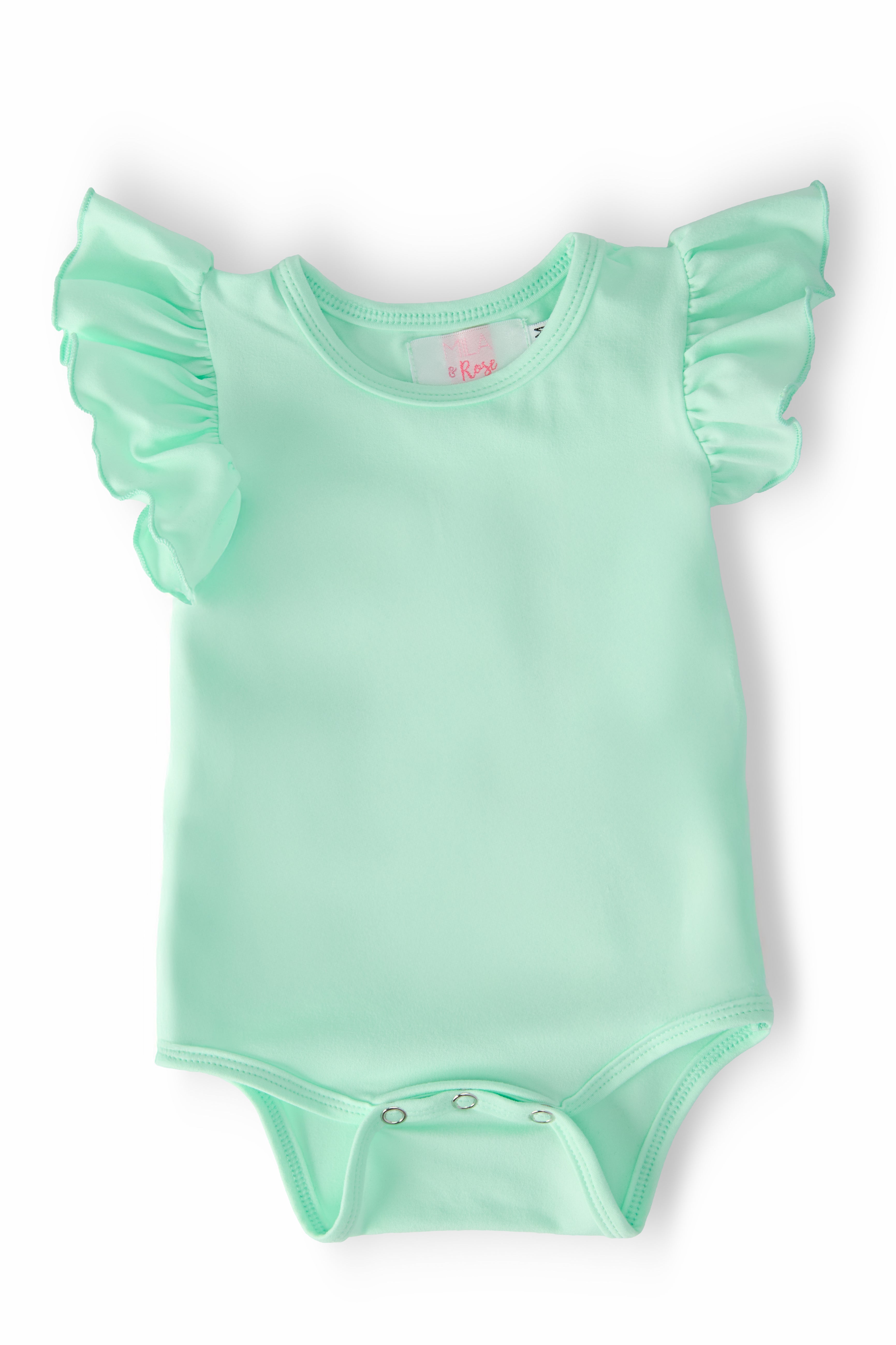 Pastel Green S/S Flutter Bodysuit-Mila & Rose ®