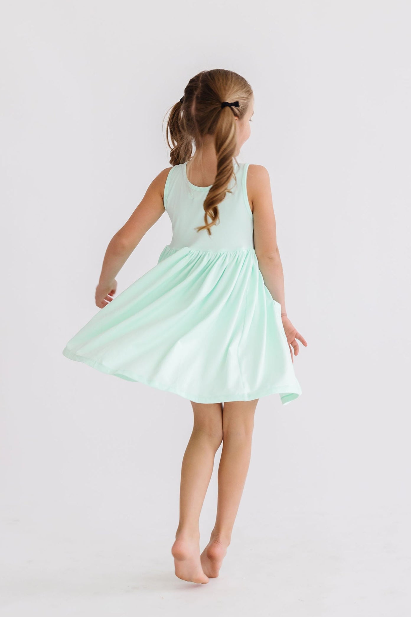 Girls' Pastel Green Tank Pocket Twirl Dress Size: 3T Toddler By Mila & Rose Girls' Pastel Green Tank Pocket Twirl Dress Size: 3T Toddler By Mila & Rose