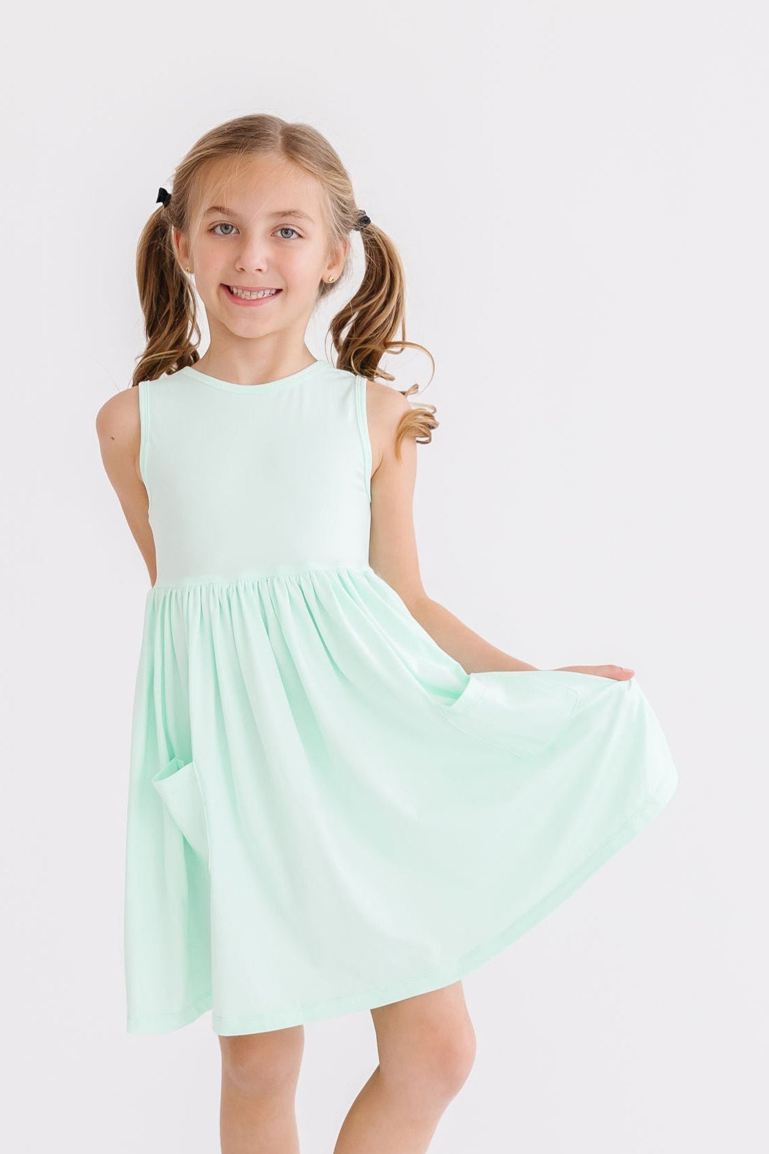 Pastel Green Tank Pocket Twirl Dress-Mila & Rose ®