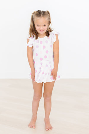 Pastel Polka Dot S/S Twirl Leotard-Mila & Rose ®