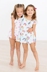 Pastel Polka Dot S/S Twirl Leotard-Mila & Rose ®