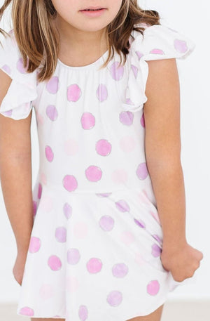 Pastel Polka Dot S/S Twirl Leotard-Mila & Rose ®