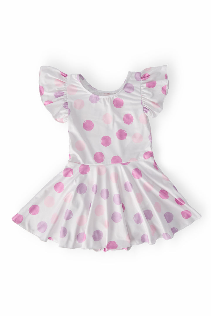 Pastel Polka Dot S/S Twirl Leotard-Mila & Rose ®
