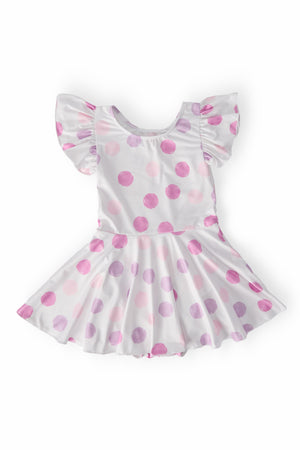 Pastel Polka Dot S/S Twirl Leotard-Mila & Rose ®