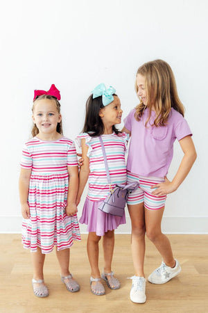 Pastel Stripes Twirl Shorts-Mila & Rose ®