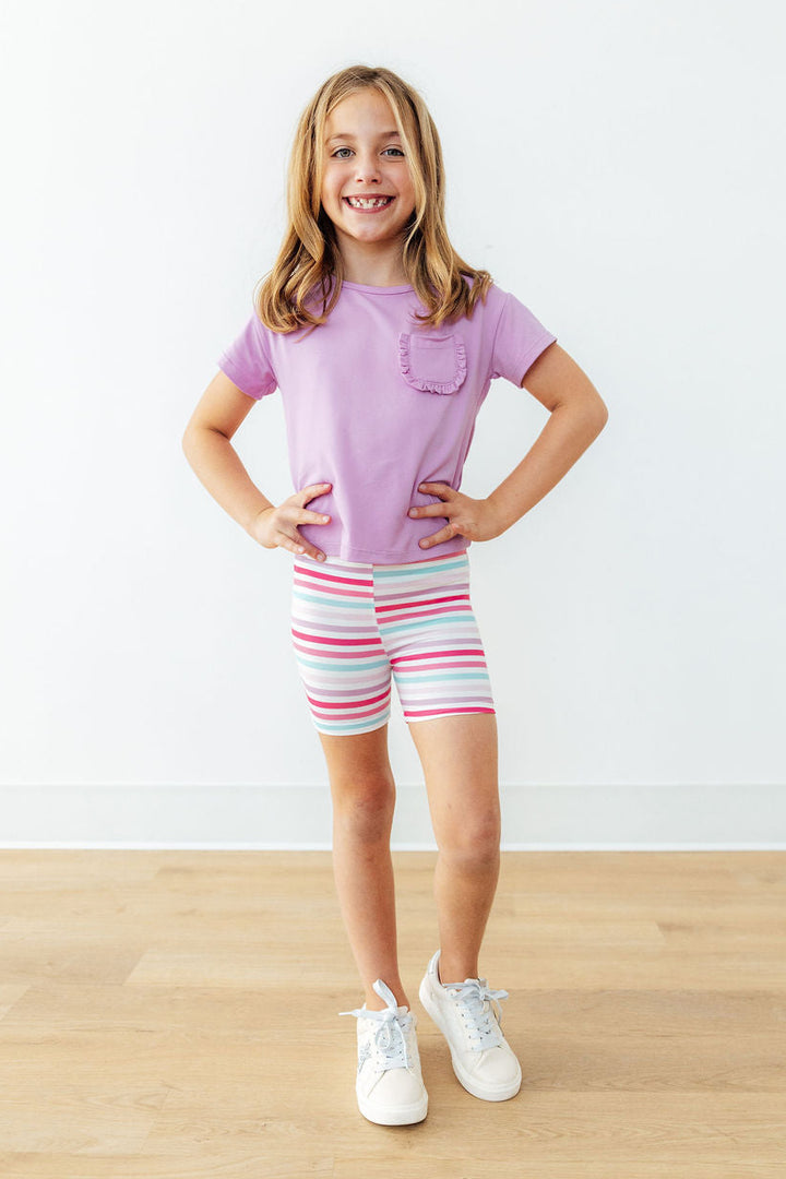 Pastel Stripes Twirl Shorts-Mila & Rose ®