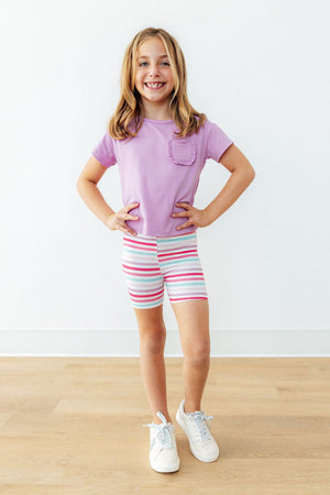 Pastel Stripes Twirl Shorts-Mila & Rose ®