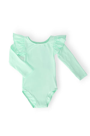 Pastel Green L/S Flutter Sleeve Leotard-Mila & Rose ®