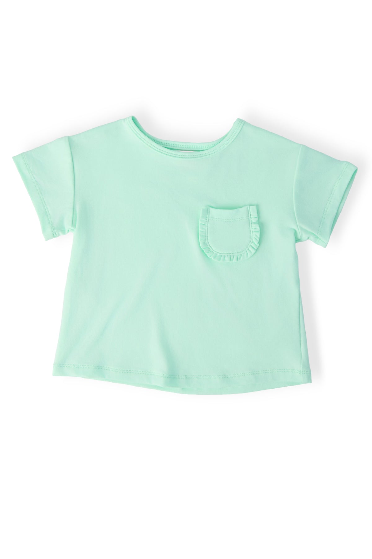 Pastel Green Ruffle Pocket Tee-Mila & Rose ®