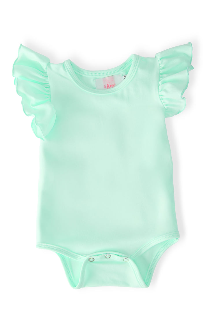 Pastel Green S/S Flutter Bodysuit-Mila & Rose ®