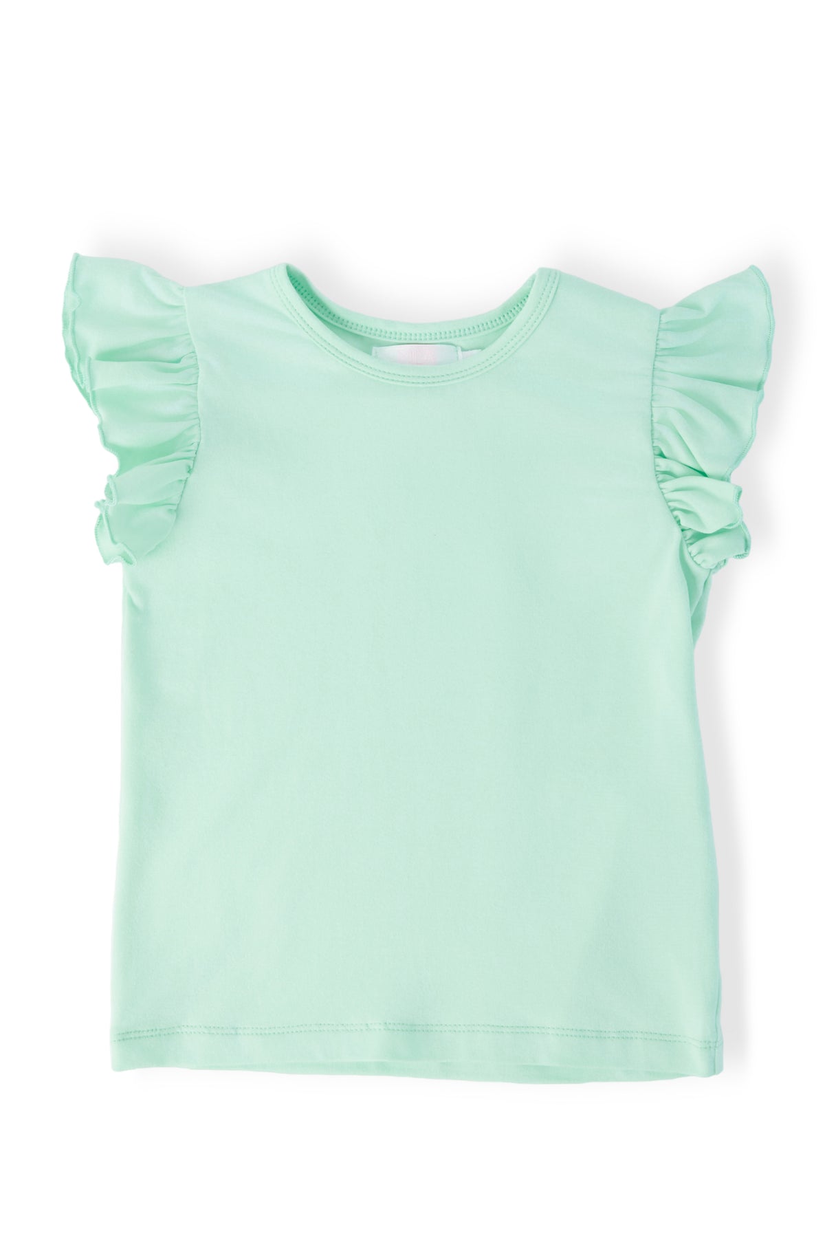 Pastel Green S/S Ruffle Tee-Mila & Rose ®