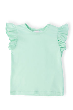 Pastel Green S/S Ruffle Tee-Mila & Rose ®