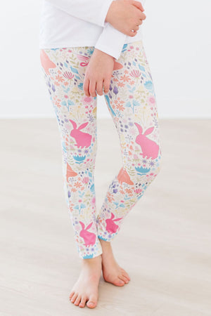 Pastel Floral Bunnies Leggings-Mila & Rose ®