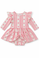 Sweetheart Stripe L/S Flutter Twirl Bodysuit-Mila & Rose ®