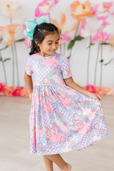 SALE Patchwork Princess S/S Pocket Twirl Dress-Mila & Rose ®