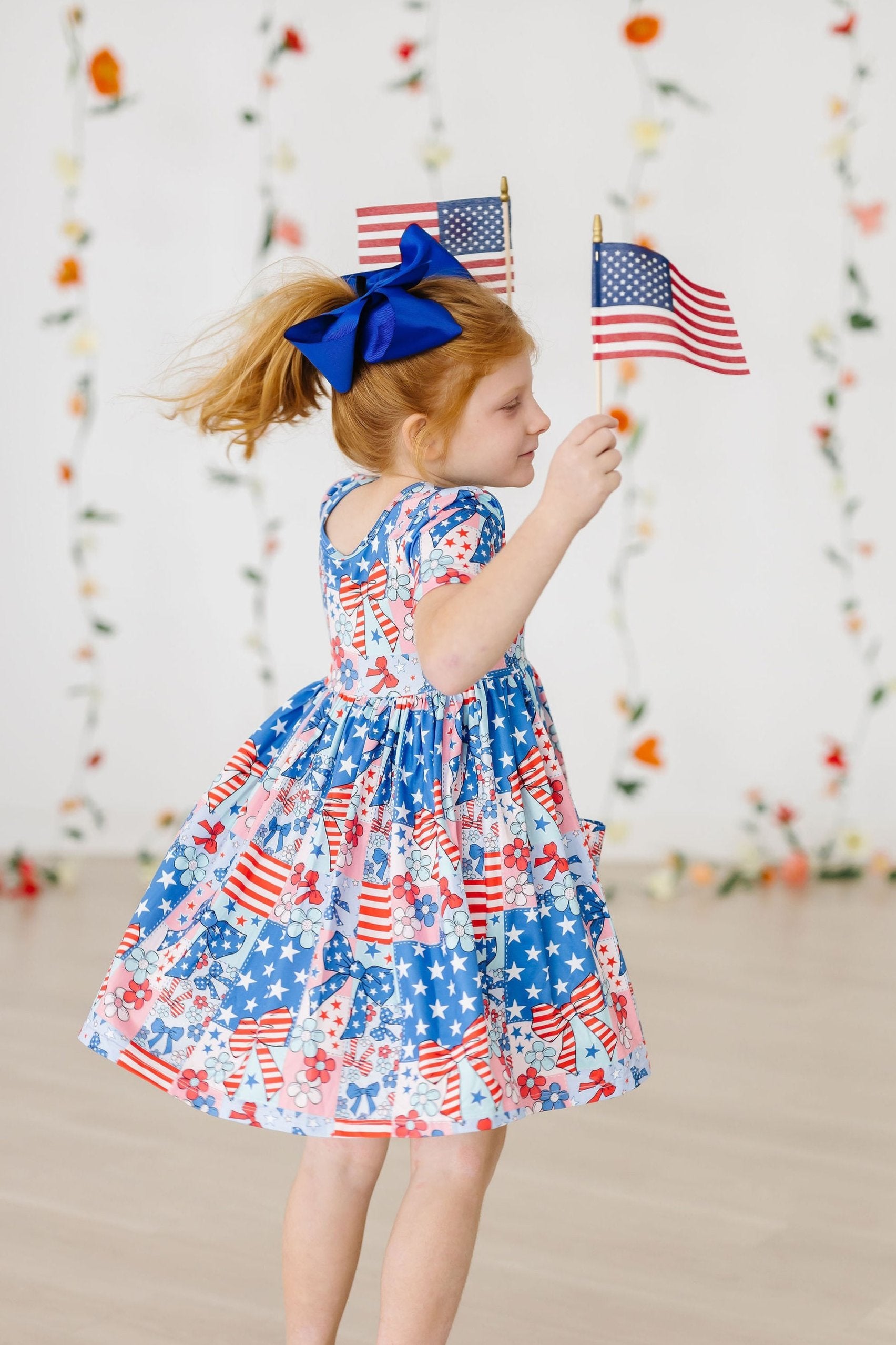 fitted lace wedding dress Girls' Patriotic Patchwork Pocket Twirl Dress Size: 5/6 by Mila & Rose fitted lace wedding dress Girls' Patriotic Patchwork Pocket Twirl Dress Size: 5/6 by Mila & Rose