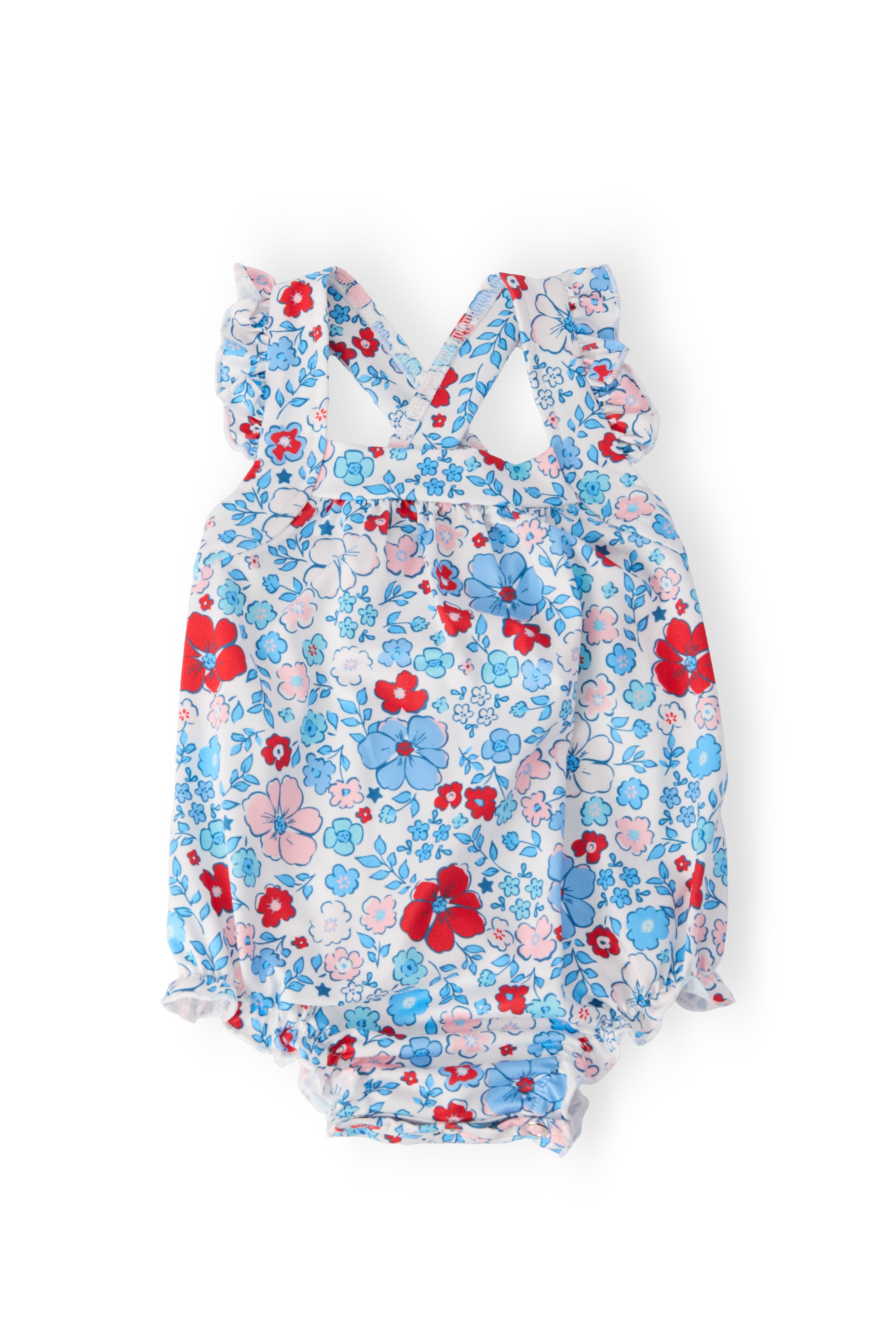 Patriotic Petals Ruffle Cross Back Romper-Mila & Rose ®