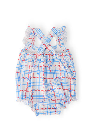 Patriotic Picnic Ruffle Cross Back Romper-Mila & Rose ®