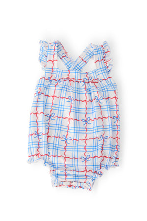 Patriotic Picnic Ruffle Cross Back Romper-Mila & Rose ®