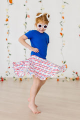 SALE Patriotic Plaid Ruffle Twirl Skort-Mila & Rose ®