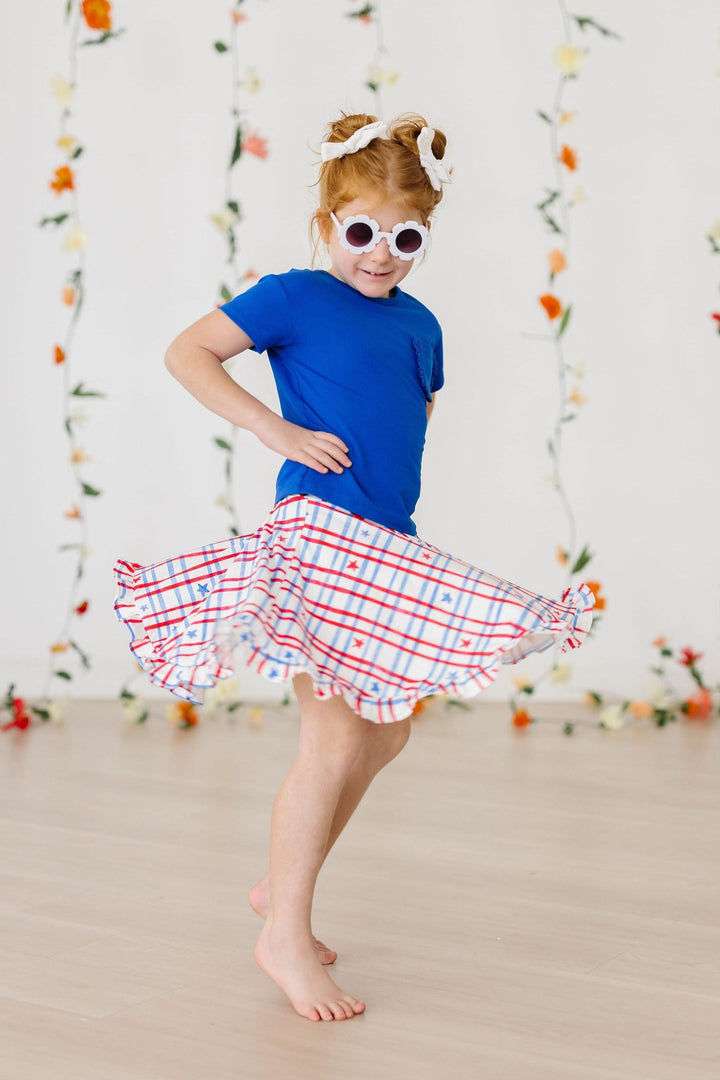 SALE Patriotic Plaid Ruffle Twirl Skort-Mila & Rose ®