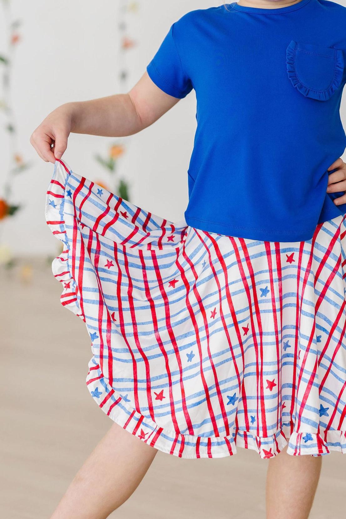 SALE Patriotic Plaid Ruffle Twirl Skort-Mila & Rose ®