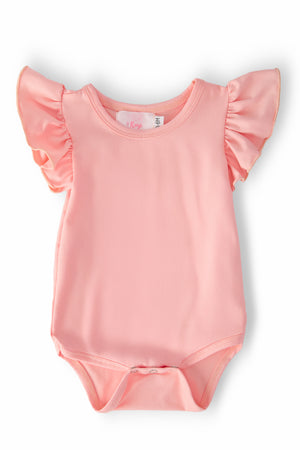 Peach S/S Flutter Bodysuit-Mila & Rose ®