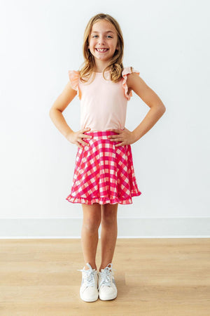 Peach S/S Ruffle Tee-Mila & Rose ®