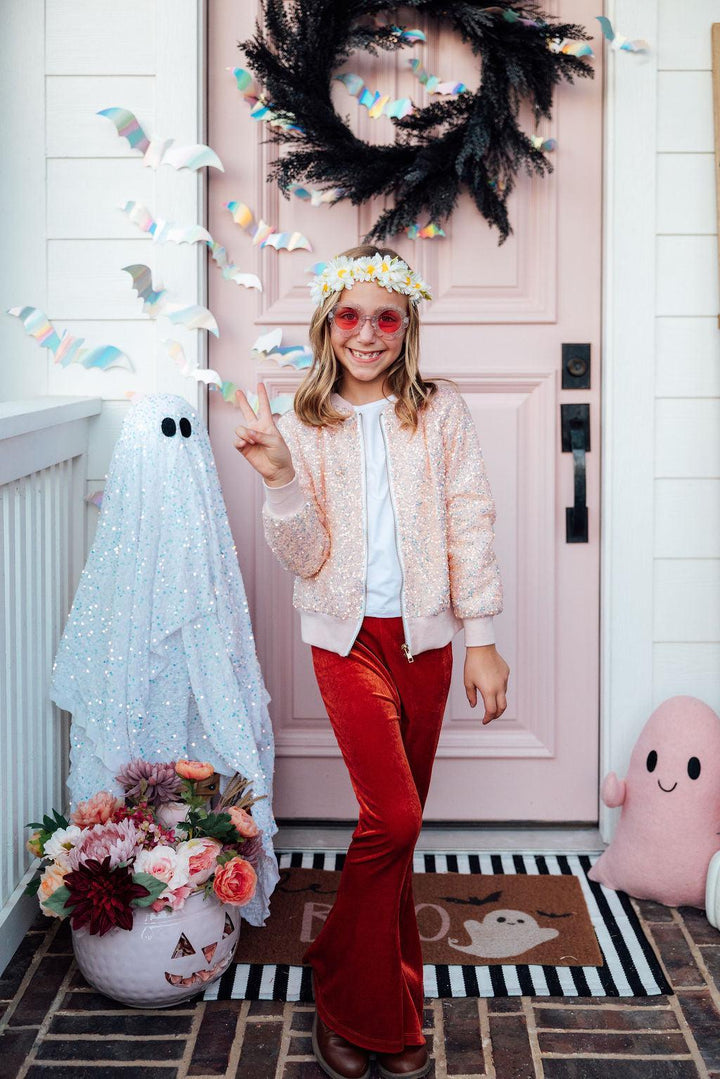 Peach Sequin Jacket-Mila & Rose ®