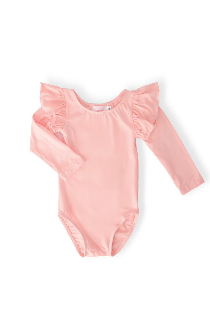 SALE Peach L/S Flutter Sleeve Leotard-Mila & Rose ®