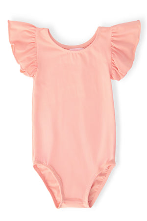 Peach S/S Flutter Sleeve Leotard-Mila & Rose ®