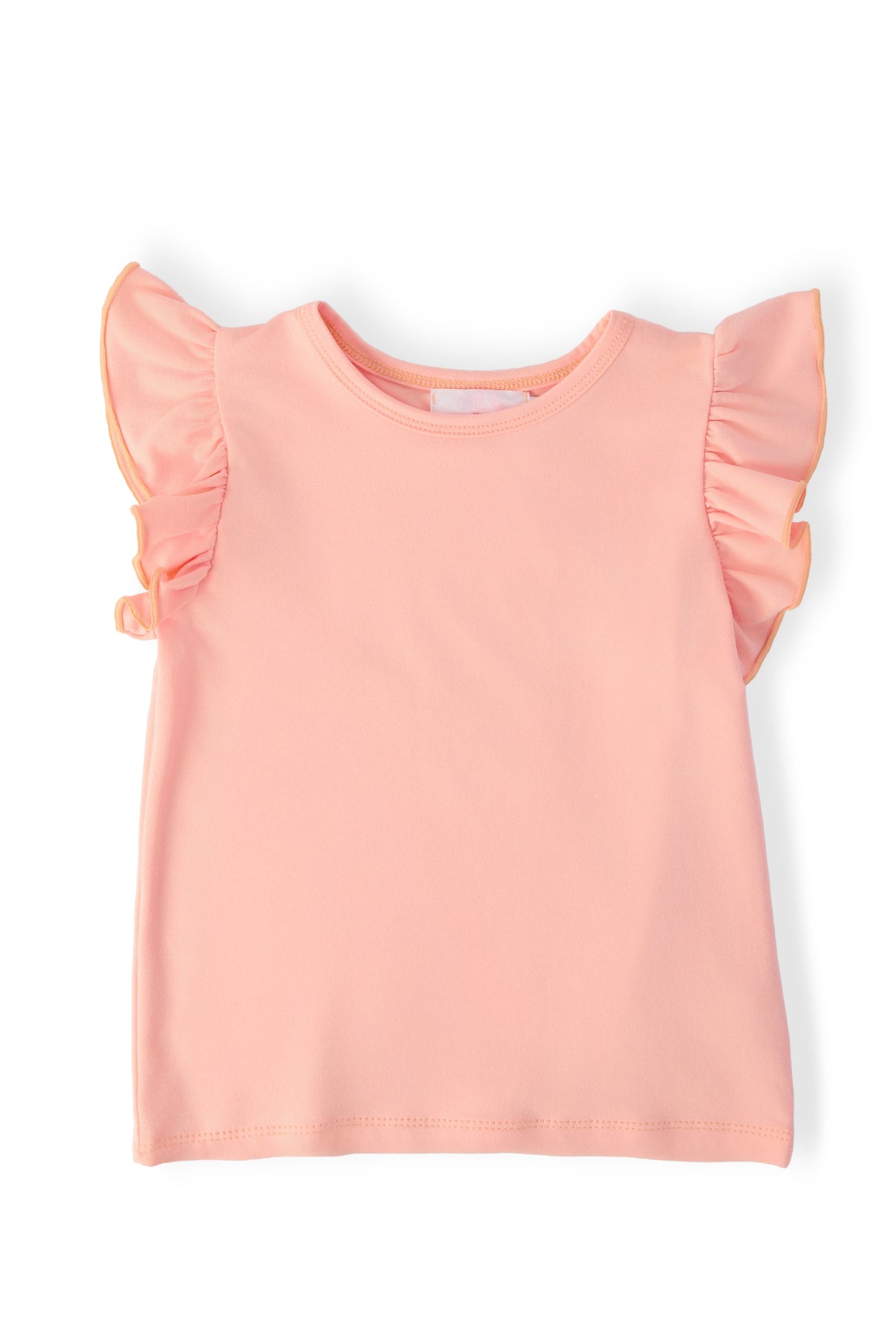 Peach S/S Ruffle Tee-Mila & Rose ®