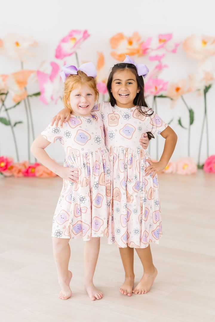 SALE Peanut Butter Jelly Time S/S Pocket Twirl Dress-Mila & Rose ®