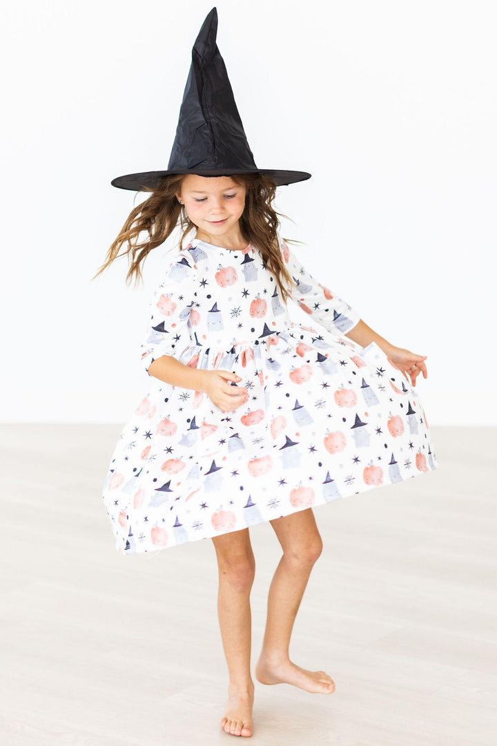 SALE Peek-a-Boo 3/4 Sleeve Pocket Twirl Dress-Mila & Rose ®