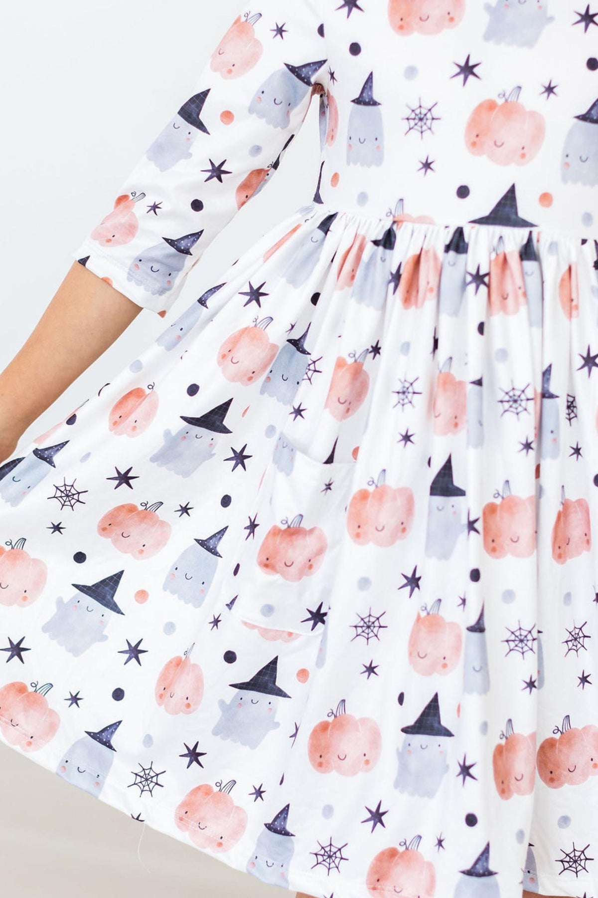 Peek-a-Boo 3/4 Sleeve Pocket Twirl Dress-Mila & Rose ®