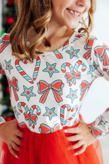 Peppermint Princess L/S Tutu Dress-Mila & Rose ®
