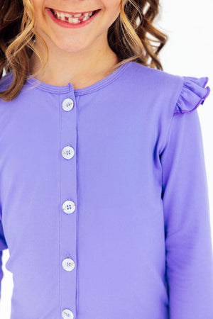 Periwinkle Ruffle Cardigan-Mila & Rose ®
