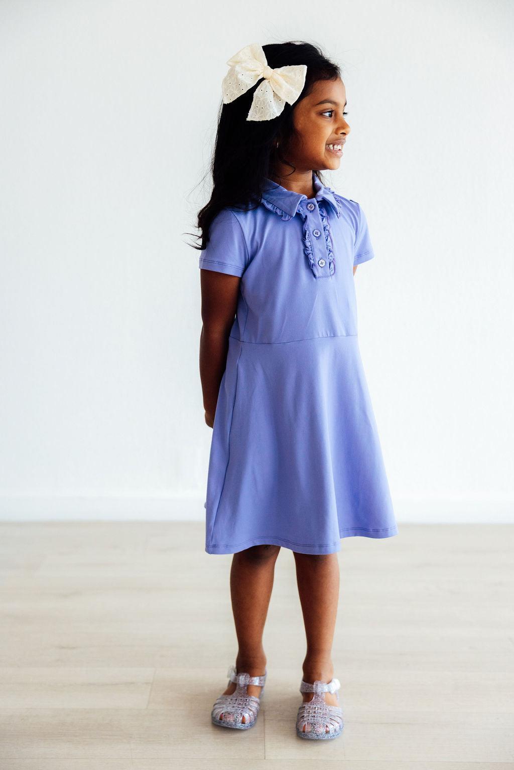 Girls' Periwinkle Polo Dress Size: 3T Toddler By Mila & Rose Girls' Periwinkle Polo Dress Size: 3T Toddler By Mila & Rose
