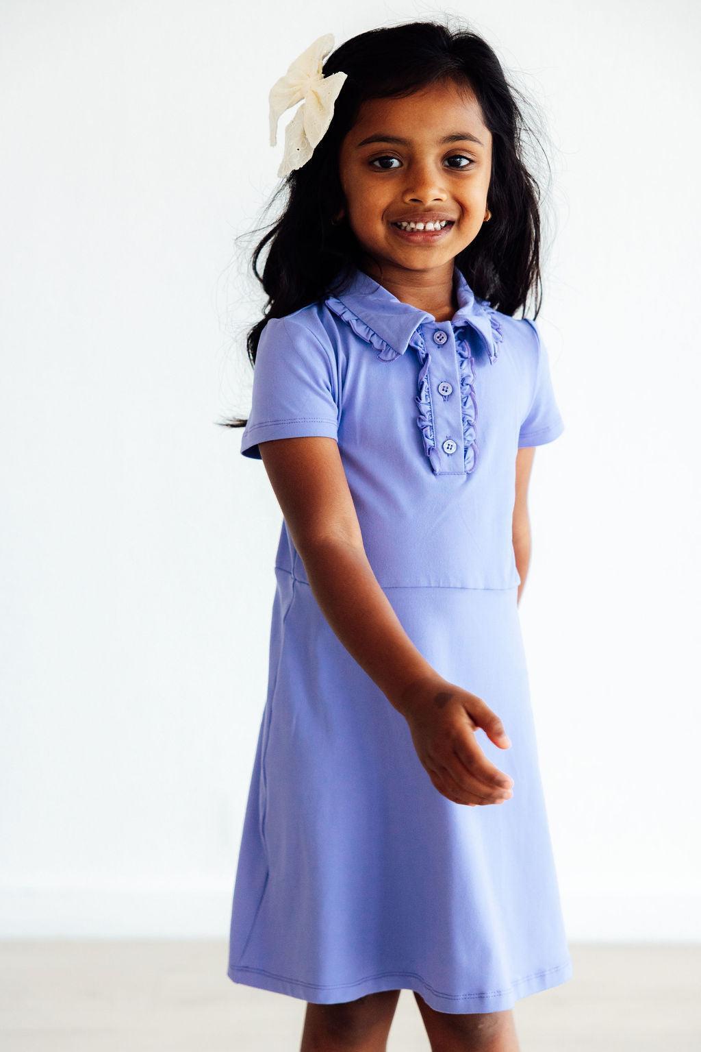 Periwinkle S/S Polo Dress-Mila & Rose ®