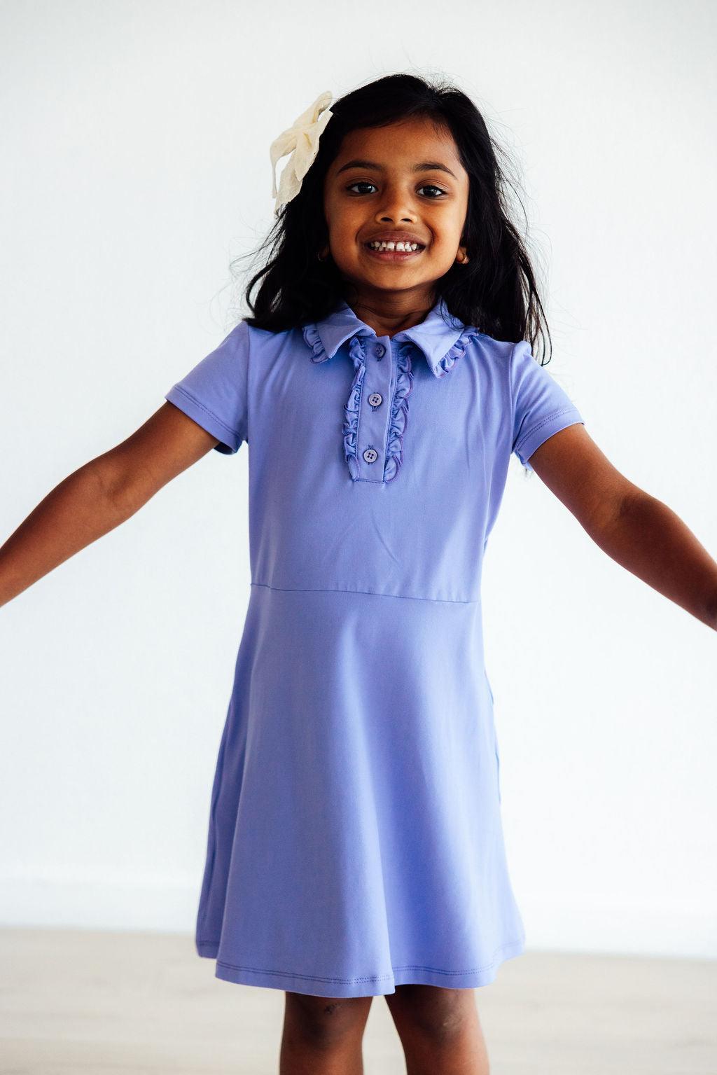 Periwinkle S/S Polo Dress-Mila & Rose ®