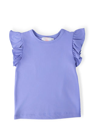 Periwinkle S/S Ruffle Tee-Mila & Rose ®