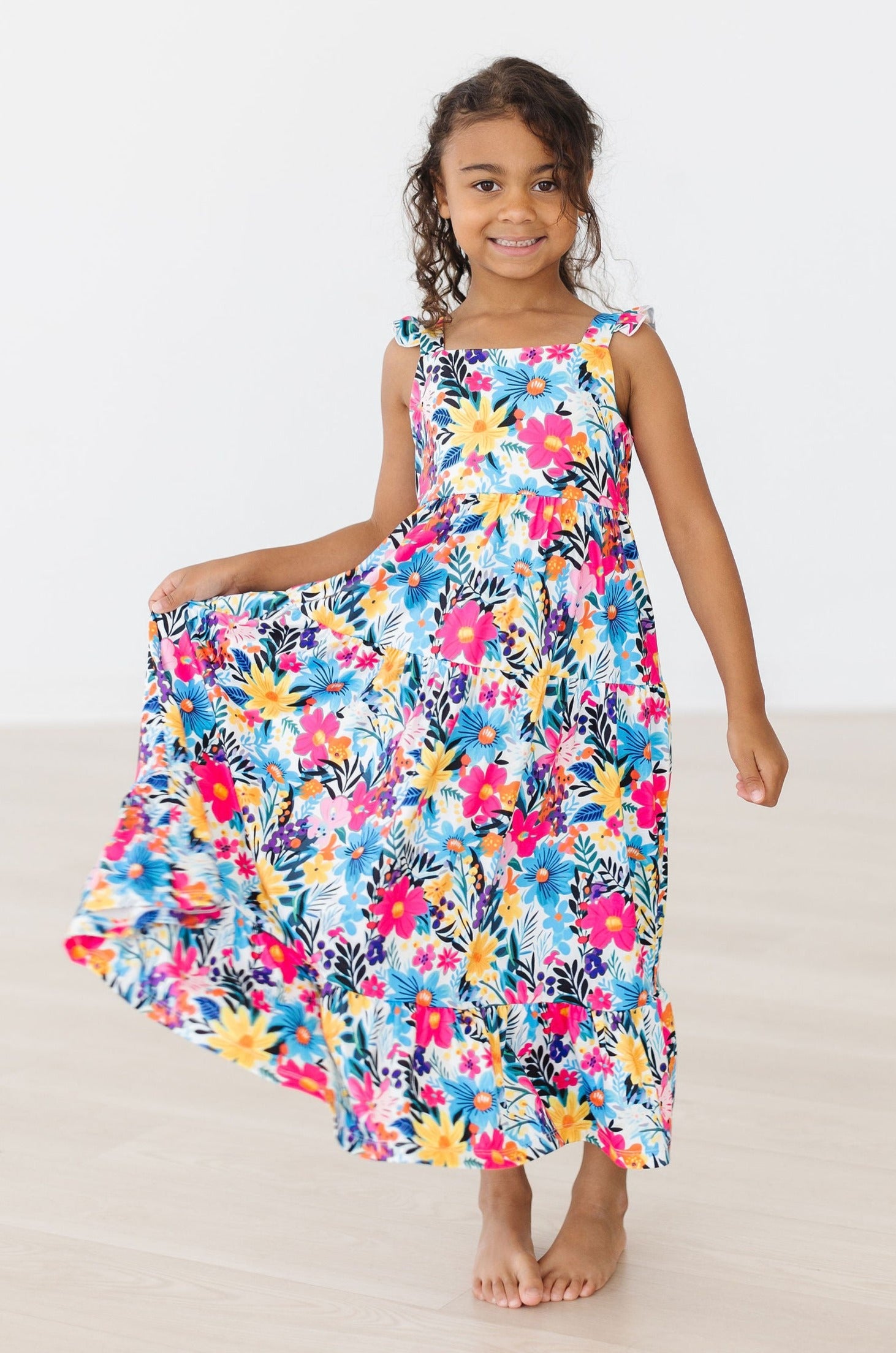 Girls' Petal Paradise Ruffle Maxi Dress Size: 3T Toddler By Mila & Rose Girls' Petal Paradise Ruffle Maxi Dress Size: 3T Toddler By Mila & Rose