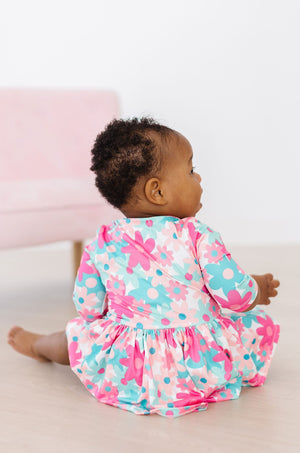 Petal Perfection 3/4 Sleeve Twirl Bodysuit-Mila & Rose ®