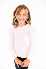 Petal Pink L/S Ruffle Tee-Mila & Rose ®